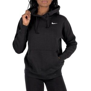 Nike Women’s Pullover Fleece Cotton Blend Faded Black Hoodie Sweater, Size L